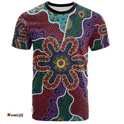 Amazing Aussie Australia Aboriginal T-shirt - Aboriginal Dot Art Color Inspired T-shirt