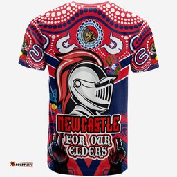 Amazing Aussie Newcastle Knights Naidoc T-shirt - Custom Newcastle Knights Naidoc Week For Our Elders Aboriginal Inspired T-shirt