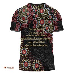 Amazing Aussie Australia Aboriginal T-shirt - The More You Know The Less You Need Red and Gold Patterns T-shirt