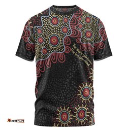 Amazing Aussie Australia Aboriginal T-shirt - The More You Know The Less You Need Red and Gold Patterns T-shirt