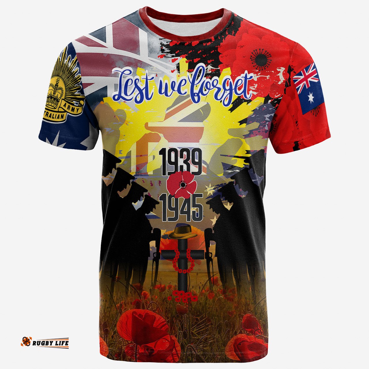 Amazing Aussie Australia Anzac Day T-shirt - World War II 1939 -1945 Anzac Day Commemoration Poppy T-shirt
