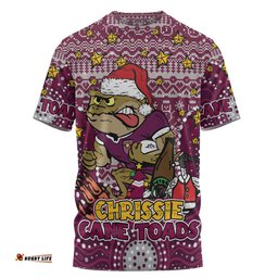 Amazing Aussie Queensland Cane Toads Christmas Custom T-shirt - Christmas Knit Patterns Vintage Jersey Ugly T-shirt