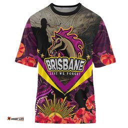 Amazing Aussie Brisbane Broncos Anzac Custom T-shirt - Remembrance Anzac Day Broncos T-shirt