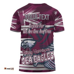 Amazing Aussie Manly Warringah Sea Eagles T-Shirt - Happy Australia Day We Are One And Free