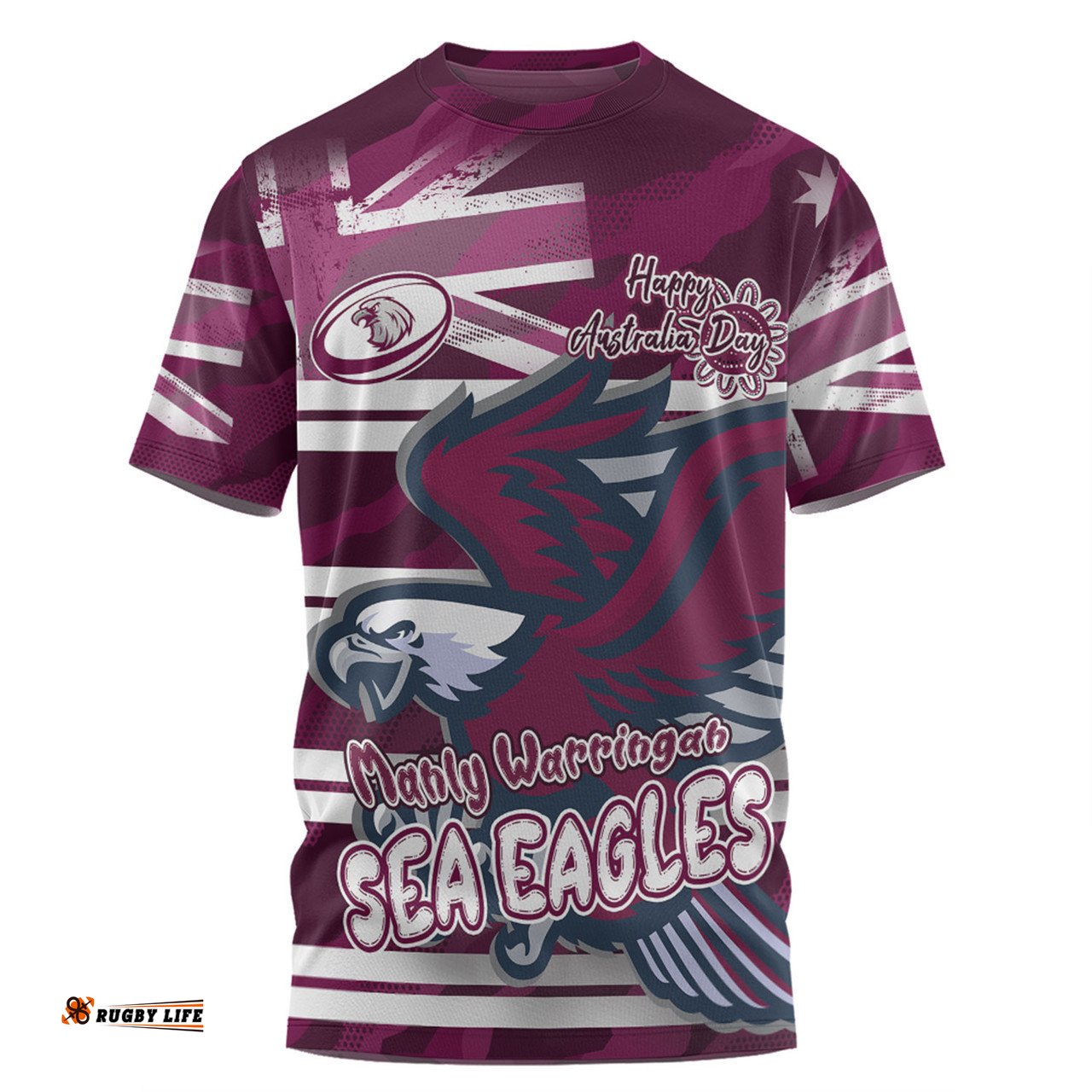 Amazing Aussie Manly Warringah Sea Eagles T-Shirt - Happy Australia Day We Are One And Free