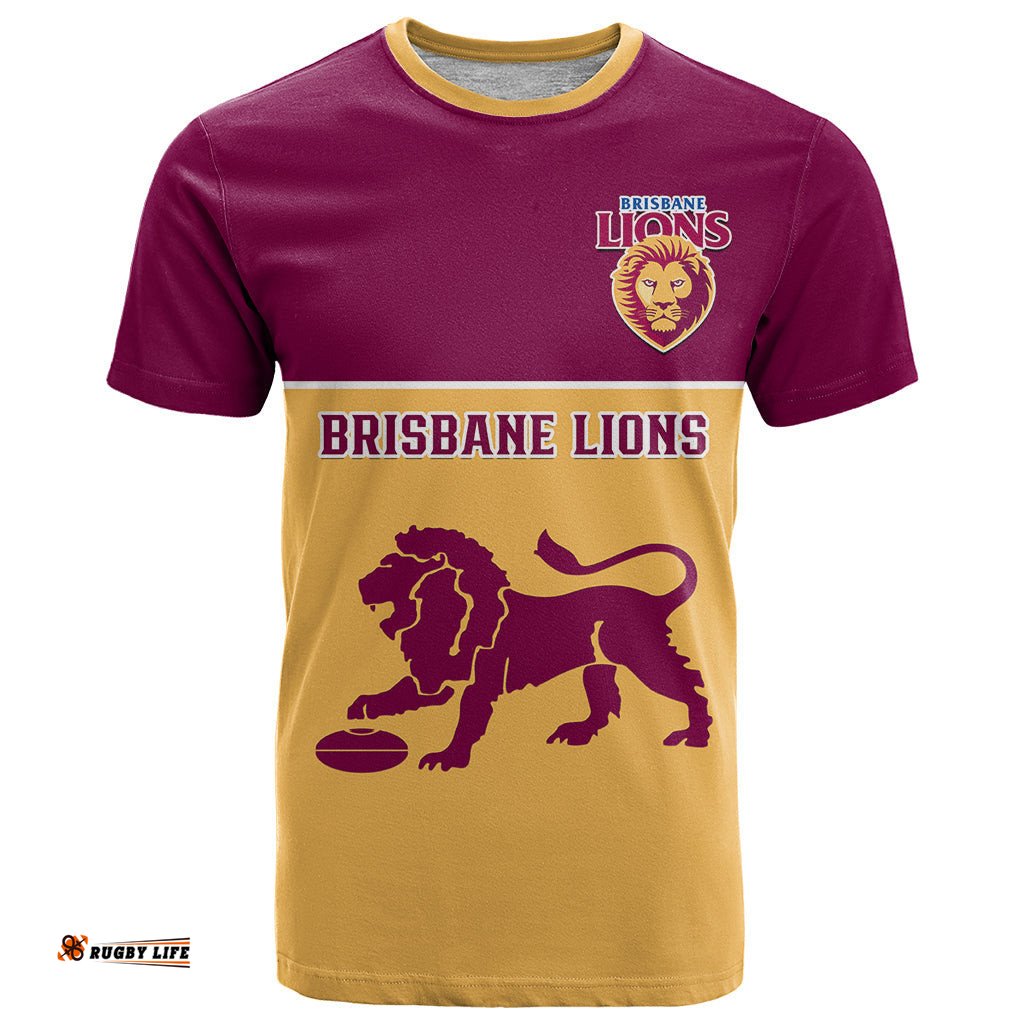 personalised brisbane lions football 2023 t shirt sporty gold version
