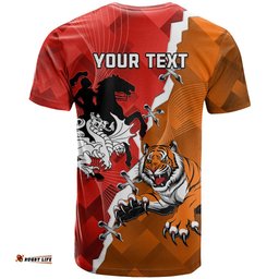 personalised dragons and tigers rugby t shirt sporty style