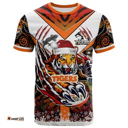 Amazing Aussie Australia Tigers Christmas T-Shirt - Custom Merry Tigers Christmas Indigenous T-Shirt
