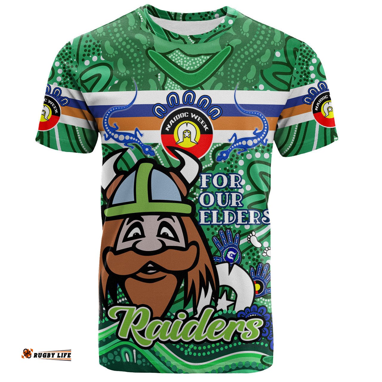 Amazing Aussie Canberra Raiders Naidoc Week Custom T-shirt - For Our Elders Home Jersey T-shirt