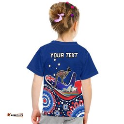 custom personalised australia day t shirt indigenous kangaroo and boomerang