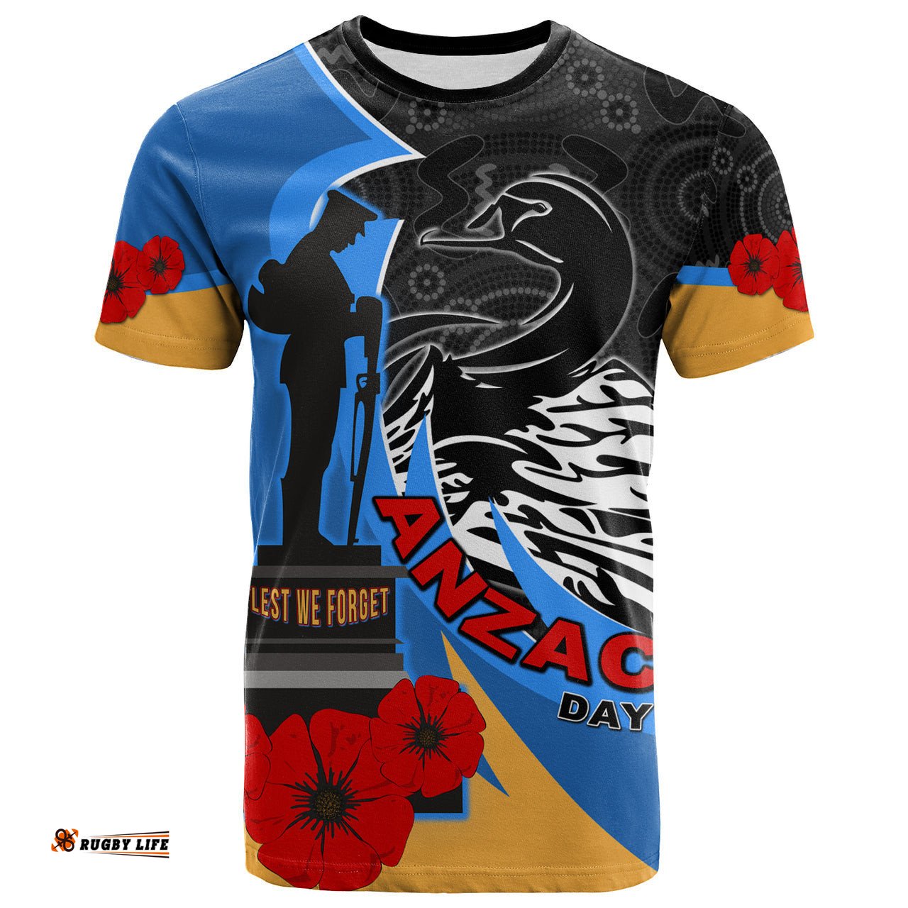force rugby t shirt custom anzac force black swans mascot t shirt rlt13Amazing Aussie