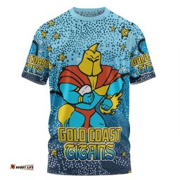Amazing Aussie Gold Coast Titans Custom T-shirt - Team With Dot And Star Patterns For Tough Fan T-shirt
