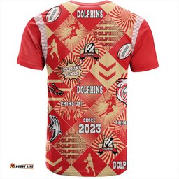 Amazing Aussie Redcliffe Dolphins T-Shirt - Argyle Patterns Style Tough Fan Rugby For Life
