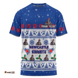 Amazing Aussie Newcastle Knights Christmas Custom T-shirt - Special Ugly Christmas T-shirt
