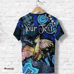 custom personalised australian astrology t shirt libra cockatoo glider zodiac aboriginal vibes blue