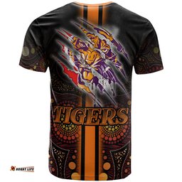 Amazing Aussie Wests Tigers T-shirt - Custom Wests Tigers Claw Aboriginal Inspired Indigenous Sport Style T-shirt