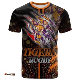 Amazing Aussie Wests Tigers T-shirt - Custom Wests Tigers Claw Aboriginal Inspired Indigenous Sport Style T-shirt