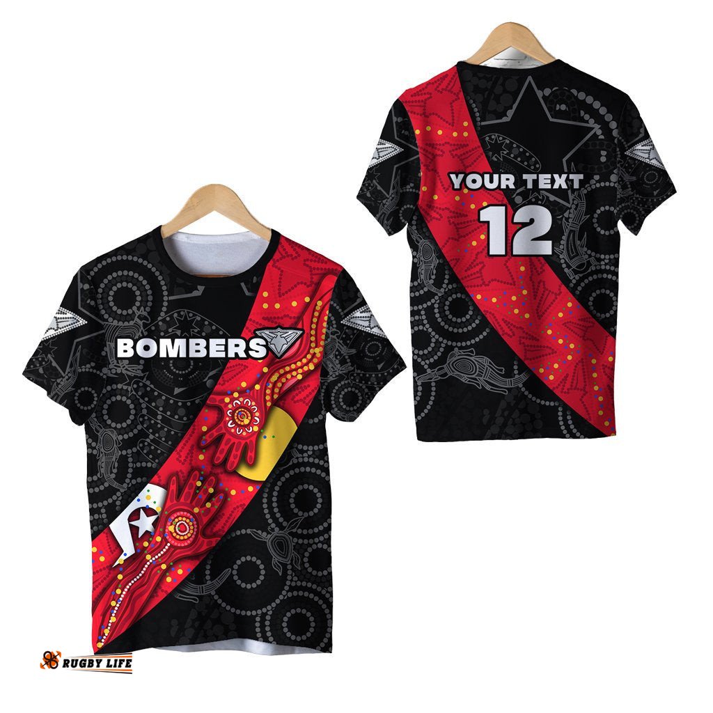 custom personalised bombers naidoc week t shirt essendon ingenious custom text and number