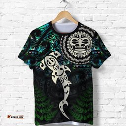 custom personalised aotearoa paua shell t shirt maori manaia and fish