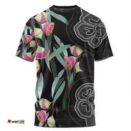 Amazing Aussie Australia Aboriginal T-shirt - Seamless Pattern With Eucalyptus Flower T-shirt