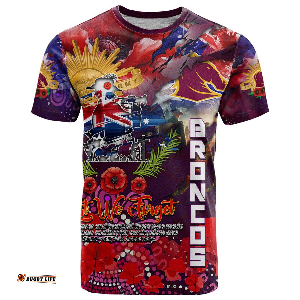personalised australia rugby broncos anzac t shirt brisbane scratch style dt02