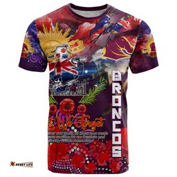 personalised australia rugby broncos anzac t shirt brisbane scratch style dt02