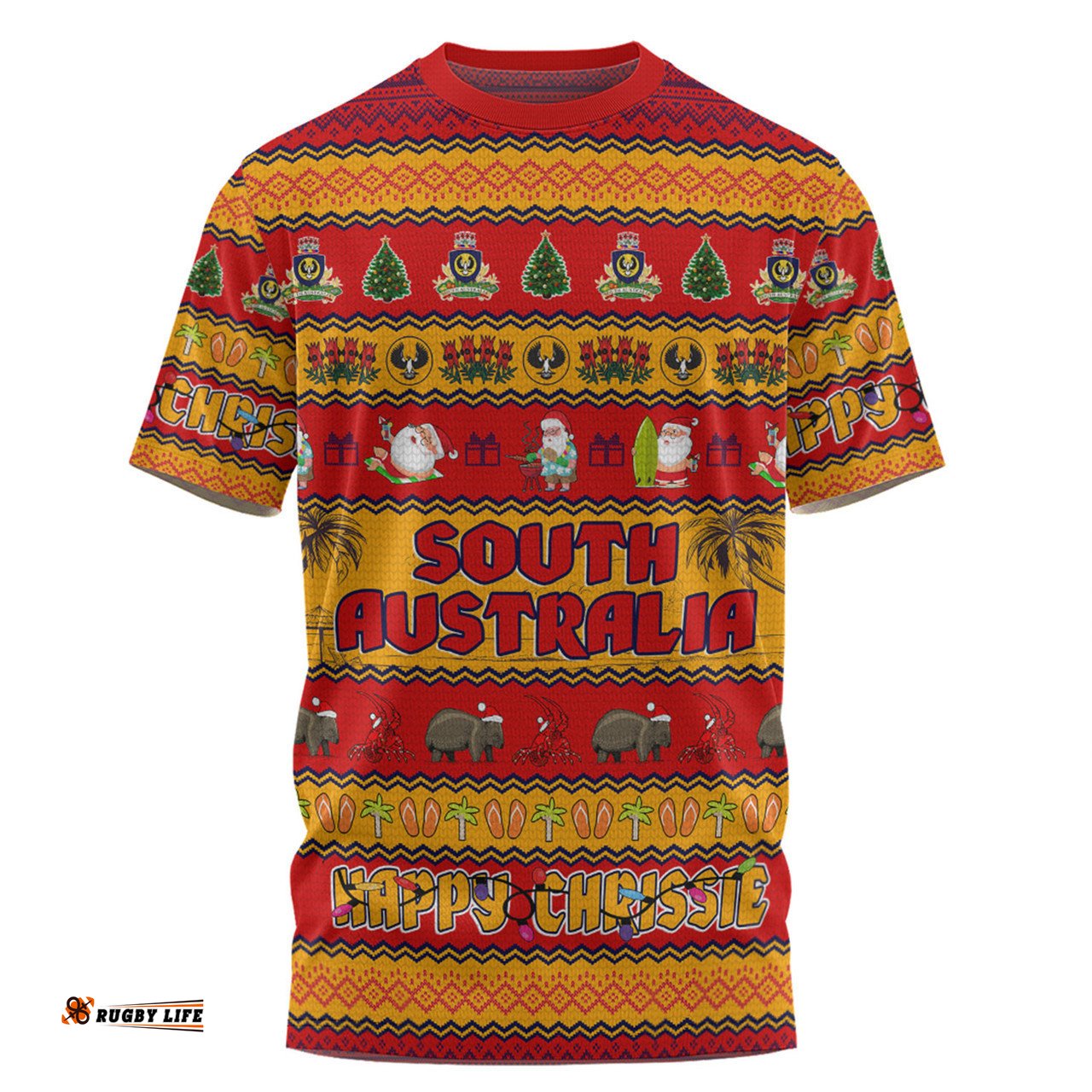 Amazing Aussie South Australia Christmas Custom T-shirt - Happy Chrissie Ugly Style T-shirt