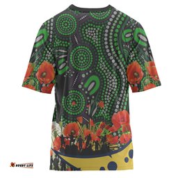 Amazing Aussie Parramatta Eels Custom T-shirt - Anzac Parramatta Eels Aboriginal Inspired with Flower T-shirt