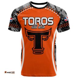 dominican toros de este baseball stitches t shirt orange