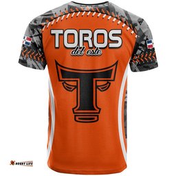 dominican toros de este baseball stitches t shirt orange