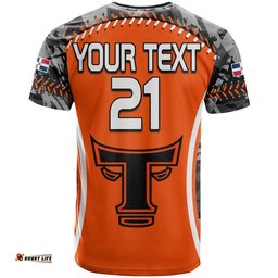 dominican toros de este baseball stitches t shirt orange
