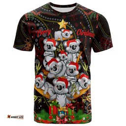 aboriginal christmas t shirt custom aussie koala christmas tree with aboriginal inspired t shirt