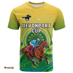 custom personalised australia devonport cup 2023 t shirt horse racing indigenous art