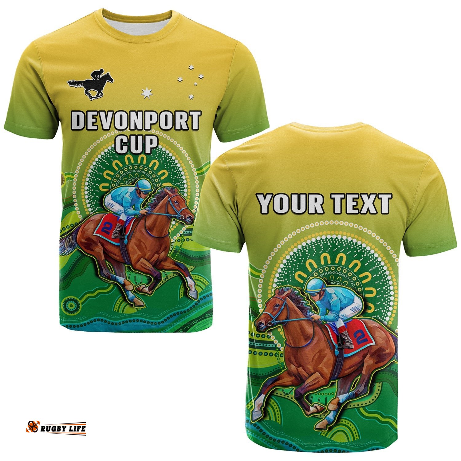 custom personalised australia devonport cup 2023 t shirt horse racing indigenous art