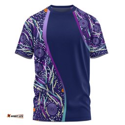 Amazing Aussie Australia Aboriginal Custom T-shirt - Purple Dot Dreamtime T-shirt