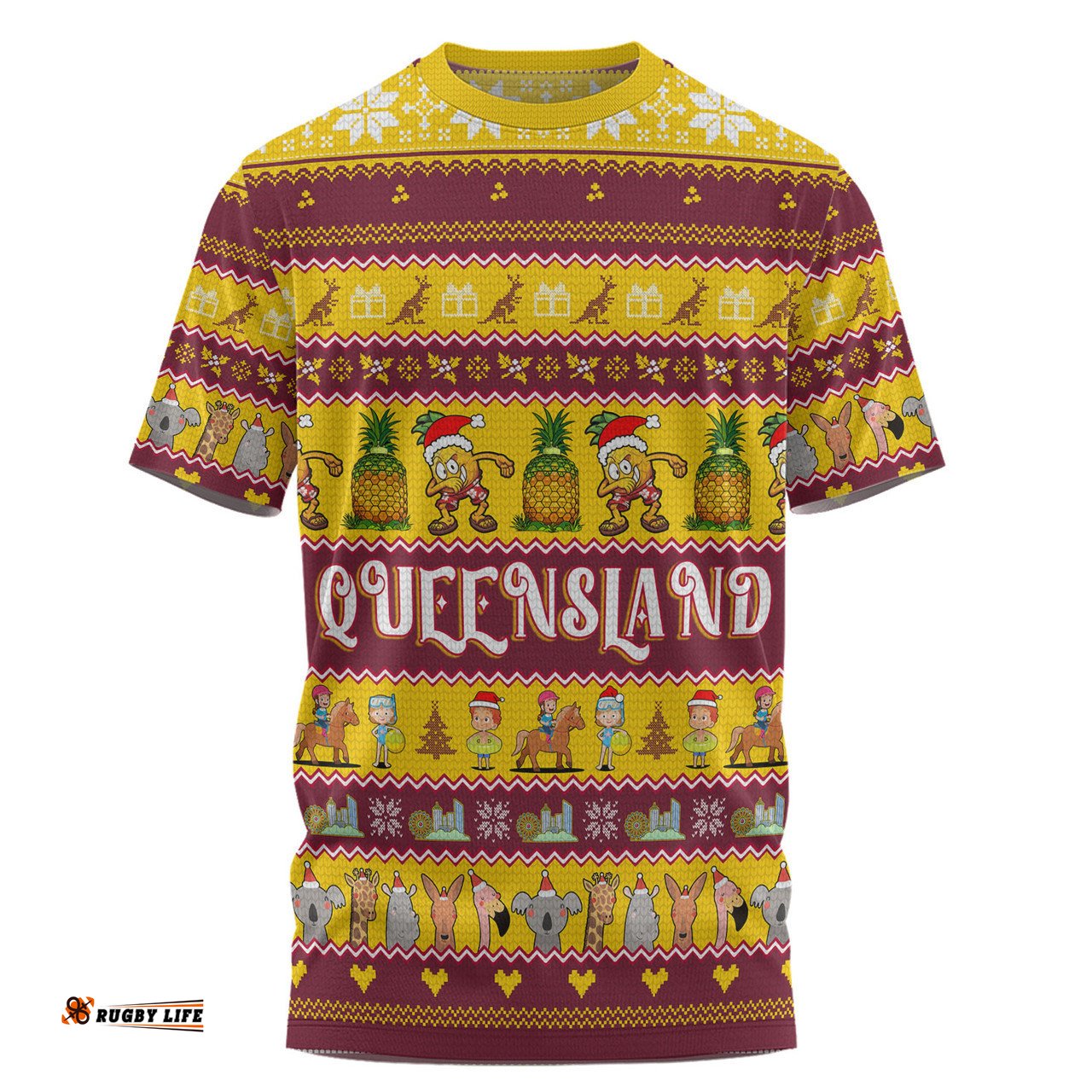 Amazing Aussie Queensland Big Things Christmas Custom T-shirt - The Big Pineapple For Kids T-shirt