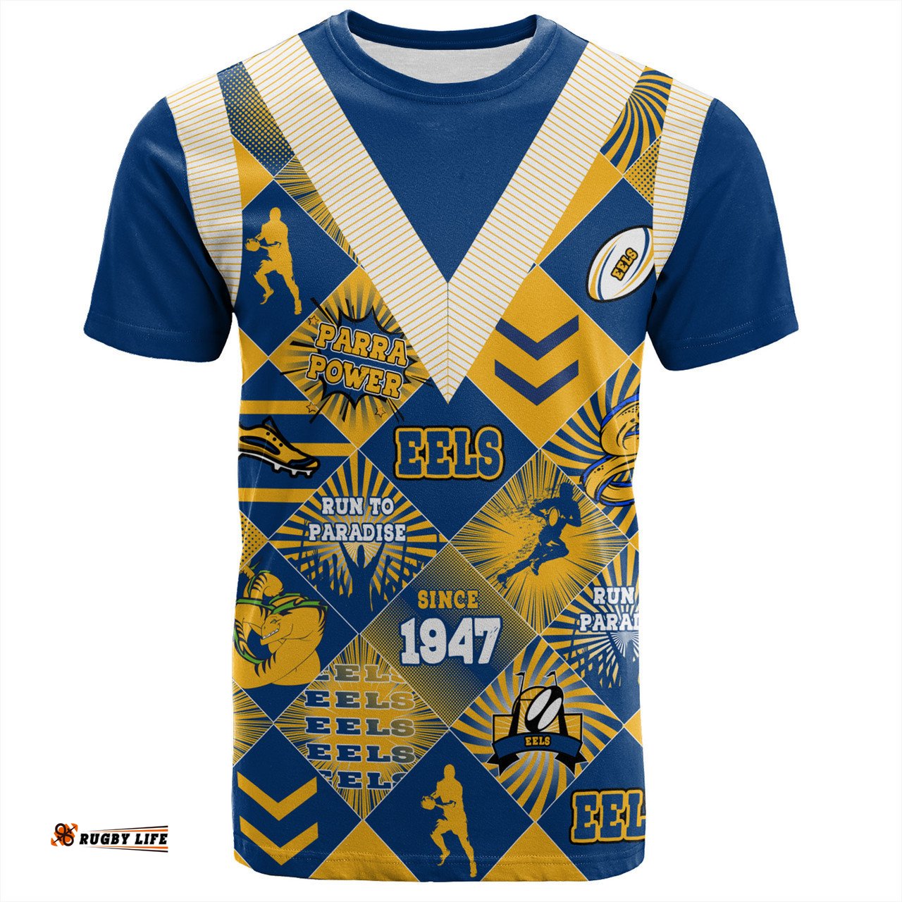 Amazing Aussie Parramatta Eels Sport T-Shirt - Argyle Patterns Style Tough Fan Rugby For Life