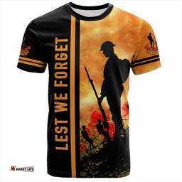 Amazing Aussie Australia T-Shirt Lest We Forget Quater Style
