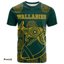 Amazing Aussie Australia Rugby T-shirt - Aboriginal Inspired Wallabies