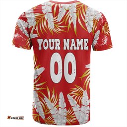 Amazing Aussie Redcliffe Dolphins Custom T-Shirt - Tropical Patterns Redcliffe Dolphins T-Shirt