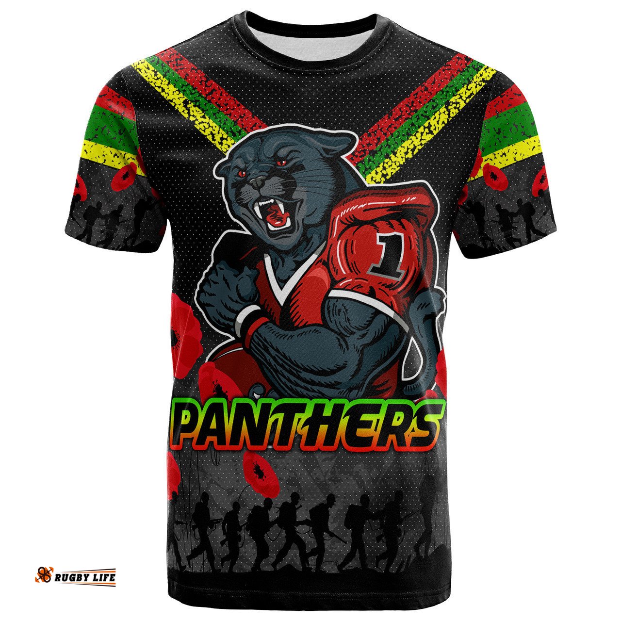 Amazing Aussie Penrith Panthers T-shirt - Custom Anzac Day Penrith Panthers T-shirt