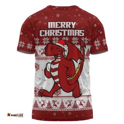 Amazing Aussie St. George Illawarra Dragons Christmas Custom T-shirt - Special Ugly Christmas T-shirt