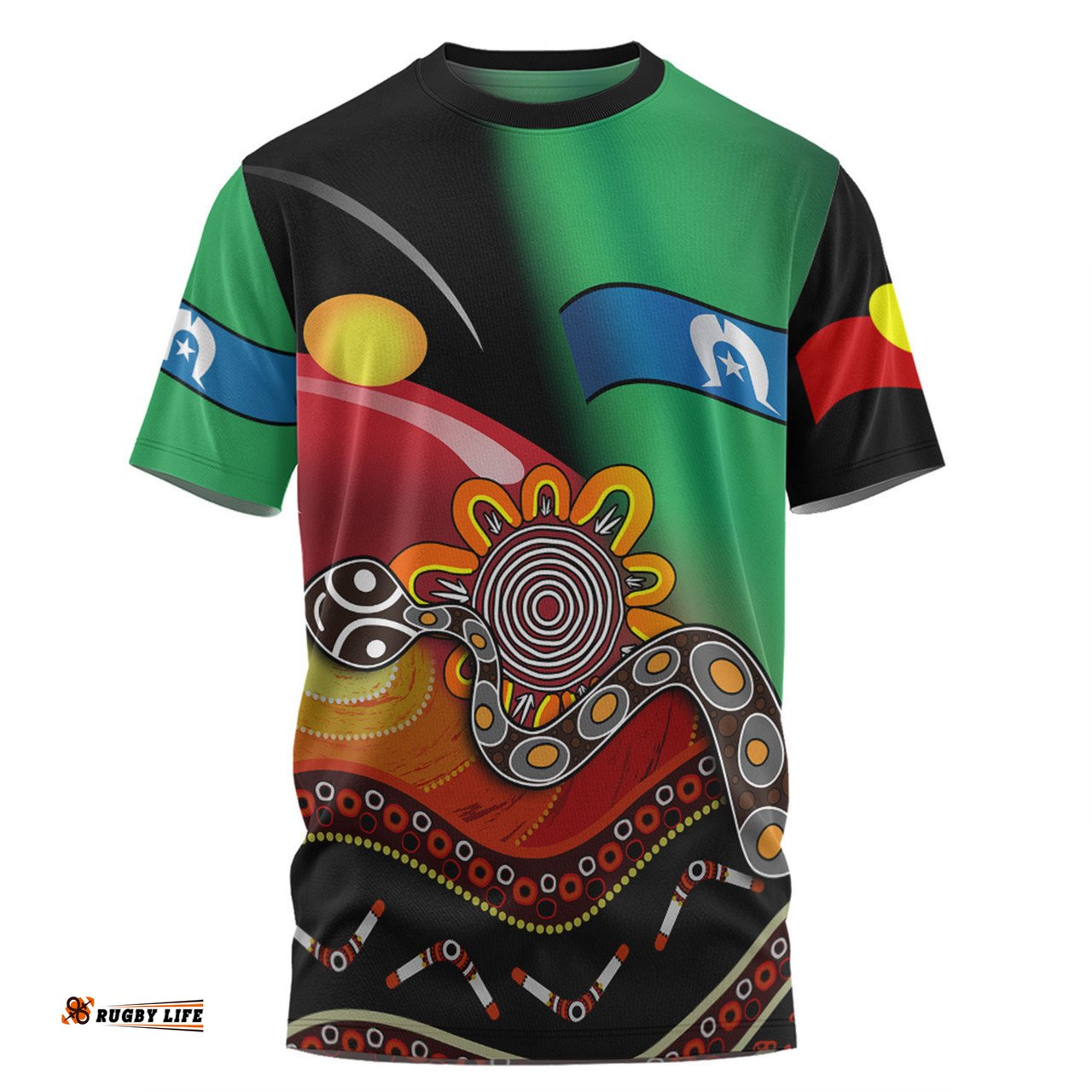 Amazing Aussie Australia Aboriginal Custom T-shirt - The Rainbow Serpent Dreamtime Give Shape To The Earth T-shirt