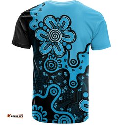 Amazing Aussie Australia T-Shirt Aboriginal Style Of Background Blue (Grey,Orange)