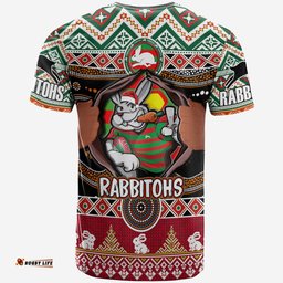 Amazing Aussie South Sydney Rabbitohs T-Shirt - Custom Merry Christmas Super Rabbitohs In Me T-Shirt