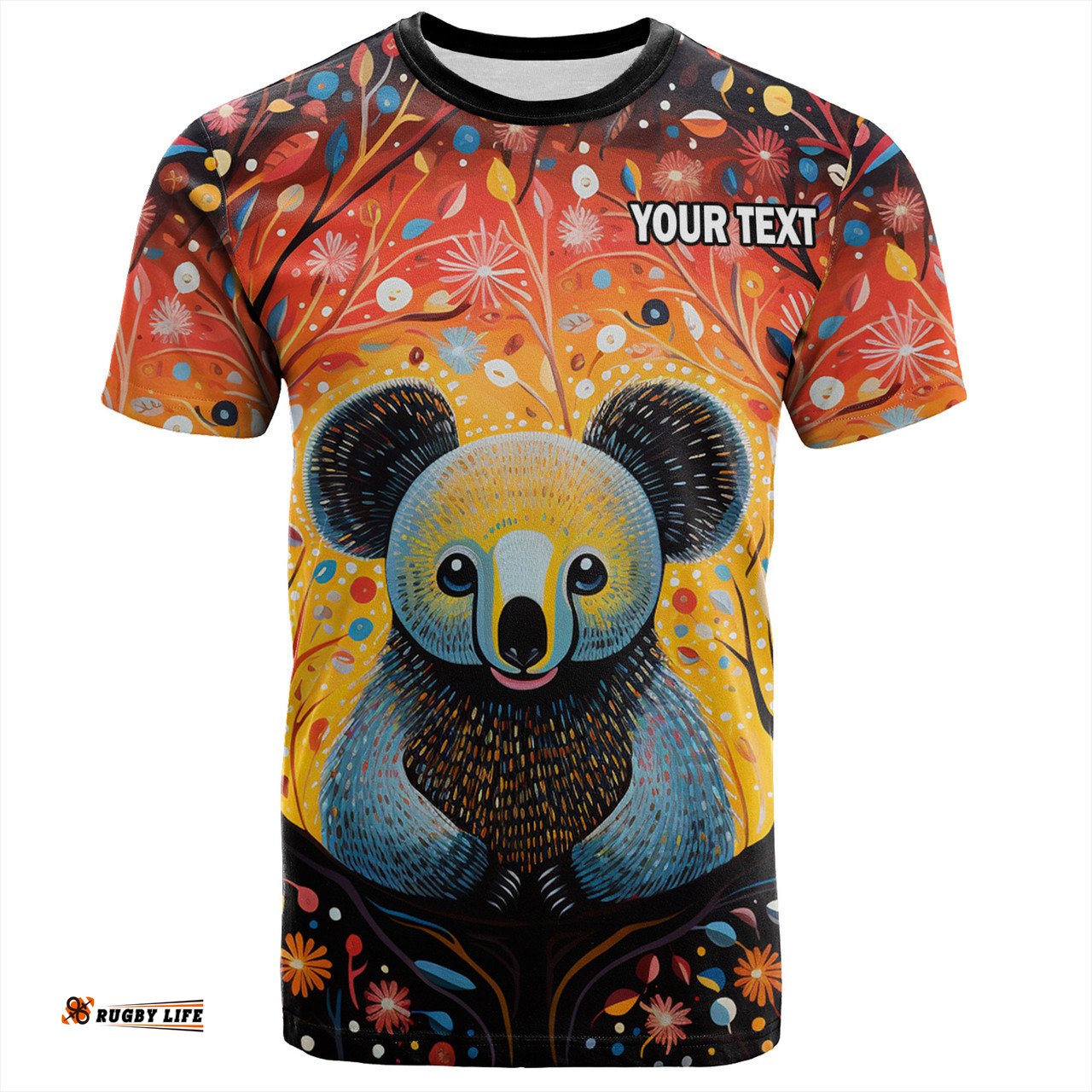 Amazing Aussie Australia Koala Custom T-shirt - Aboriginal Koala With Flowers T-shirt