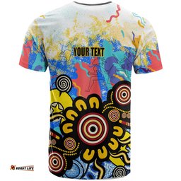 Amazing Aussie Australia Naidoc Week T-shirt - Custom Celebrate Naidoc Aboriginal Inspired Culture with Torres Strait Flag Colour T-shirt