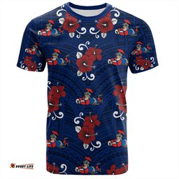 Amazing Aussie Newcastle Knights Custom T-Shirt - Knights With Maori Patterns T-Shirt