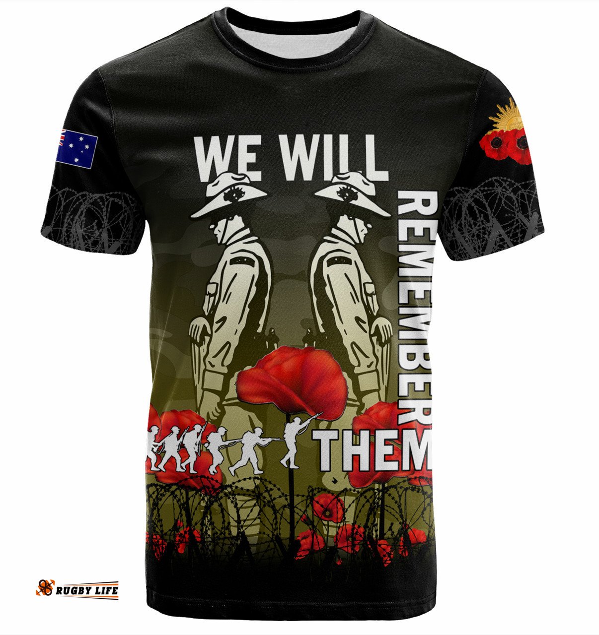 Amazing Aussie Australia Anzac Day T-shirt - Anzac Day Soldier We Will Remember Them T-shirt Yellow