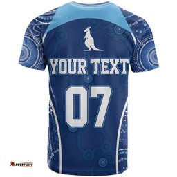 personalised indigenous nsw blues rugby t shirt state of origin blue dynamic